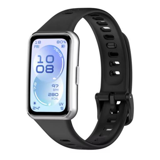 Foto - Brățară din silicon eses pentru Huawei Band 11 și Huawei Band 11 Pro - Neagră
