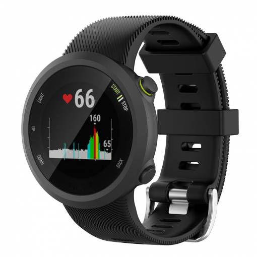 Foto - Brățară din silicon pentru Garmin Forerunner 45, Forerunner 45S și SWIM 2 - neagră