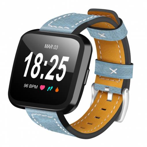 Foto - Curea din piele pentru Fitbit Versa - Albastru