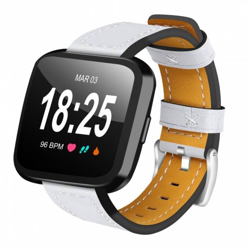 Foto - Curea din piele pentru Fitbit Versa - Alb