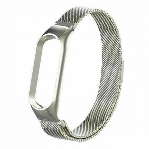 Foto - Brățară milano pentru Xiaomi Mi Band 3 și Xiaomi Mi Band 4 - Argintie