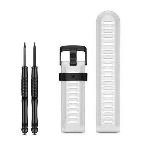 Foto - brățară din silicon pentru Garmin - Albă perforată, 26 mm