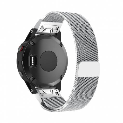 Foto - brățară milaneză pentru Garmin - Argintie, QuickFit 22 mm