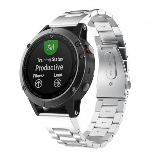 Foto - brățară metalică pentru Garmin - Argintie, QuickFit 22 mm