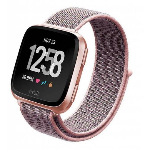 Foto - brățară din nylon pentru Fitbit Versa - Roz