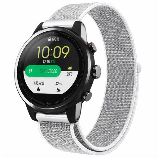 Foto - Brățară din nylon cu velcro - Alb gri, 22 mm