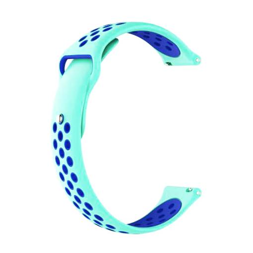 Foto - Curea perforata din silicon eses - Albastru menta, 22 mm