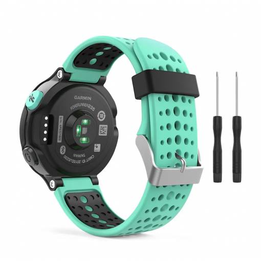 Foto - eses Brățară din silicon pentru Garmin cu perforații - Verde-închis, 15 mm