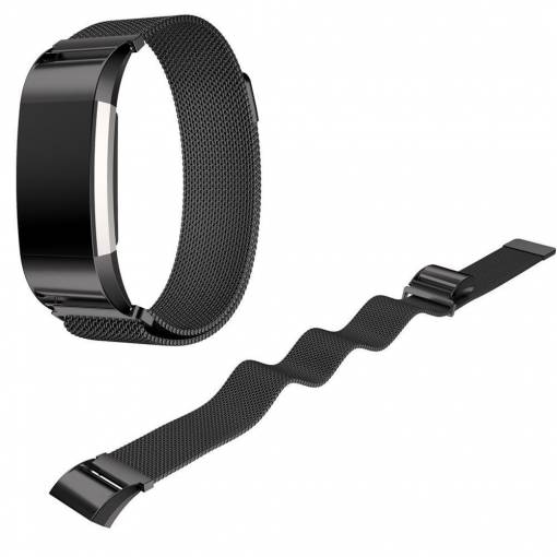 Foto - eses Brățară milaneză pentru Fitbit Charge 2 - Mărimea S, neagră