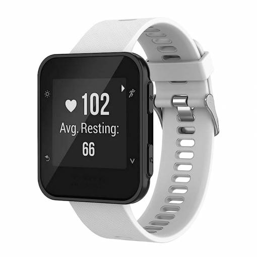 Foto - brățară din silicon pentru Garmin Forerunner 30 și 35 - Albă