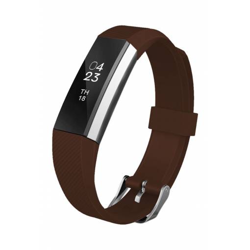 Foto - eses Silikonový řemínek hnědý ve velikosti S pro Fitbit Alta HR