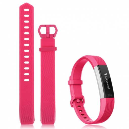 Foto - eses Silikonový řemínek růžový ve velikosti L pro Fitbit Alta