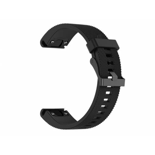Foto - brățară din silicon pentru Garmin - Neagră, QuickFit 20 mm