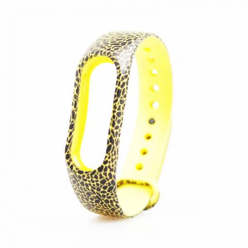 Foto - eses Náramek pro Xiaomi Mi Band 2 - Žlutý, vzor leopard