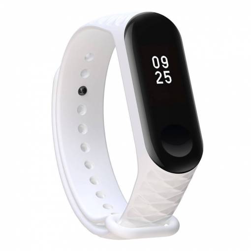 Foto - eses Bratara pentru Xiaomi Mi Band 3 si Xiaomi Mi Band 4 - Alb modelat