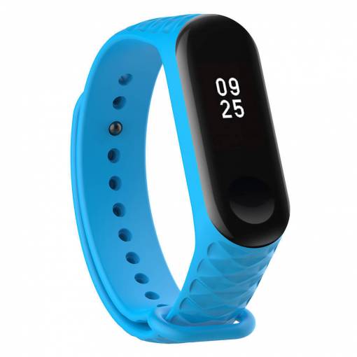 Foto - Bratara eses pentru Xiaomi Mi Band 3 si Xiaomi Mi Band 4 - Albastru cu model