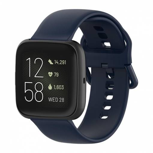 Foto - Bracelet din silicon pentru Fitbit Versa - Mărimea S, albastru închis