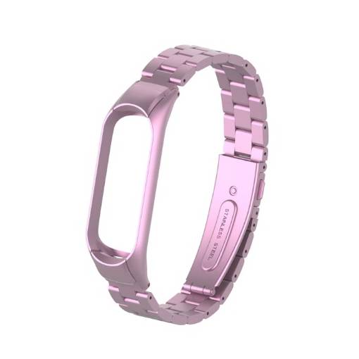 Foto - esep Cureaua metalică pentru Xiaomi Mi Band 3 și Xiaomi Mi Band 4 - Roz
