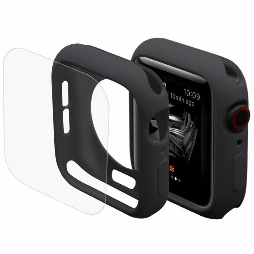 Foto - Carcasă ENKAY + sticlă pentru Apple Watch 44mm - Negru