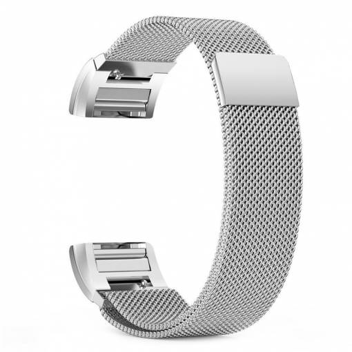 Foto - eses Brățară milaneză pentru Fitbit Charge 3 - Argintie