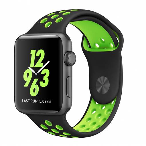 Foto - Curea din silicon pentru Apple Watch - Negru Verde, S, M, L - 38mm, 40mm, 41mm