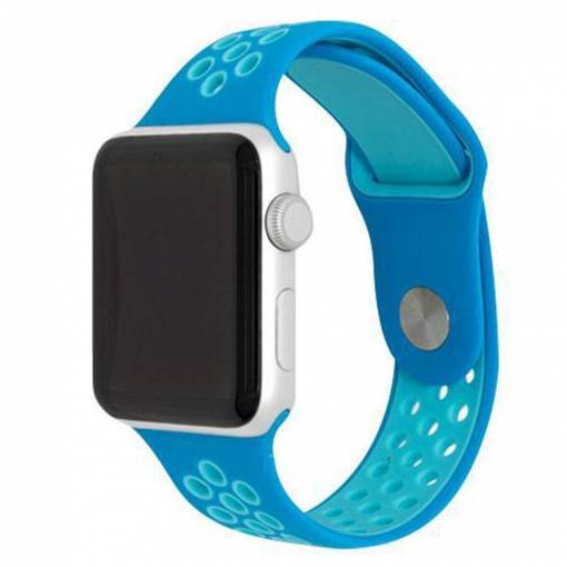 Foto - Brățară din silicon pentru Apple Watch - Albastru-verde, S, M, L - 38mm, 40mm, 41mm