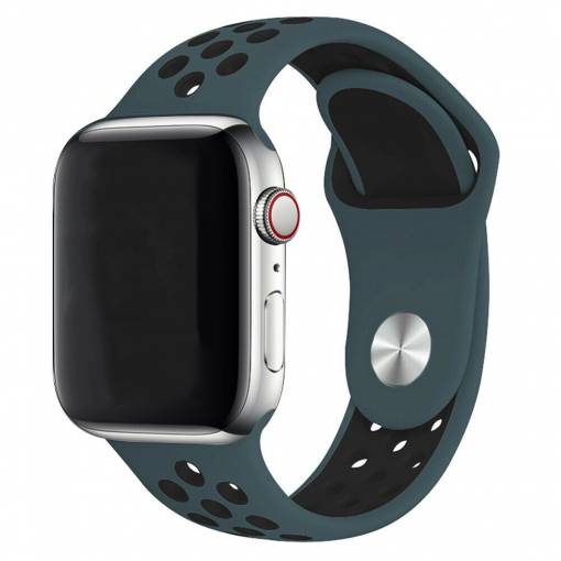 Foto - Brățară din silicon pentru Apple Watch - Albastru și negru, S, M, L - 42mm, 44mm, 45mm, 49mm