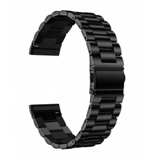 Foto - eses Brățară metalică pentru Fitbit Versa 3 și 4, Sense 1 și 2 - Neagră