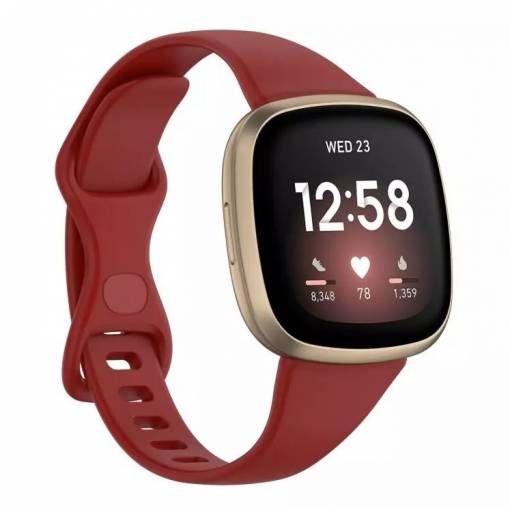 Foto - eses Brățară din silicon pentru Fitbit Versa 3 și 4, Sense 1 și 2 - Dimensiune S, Roșie