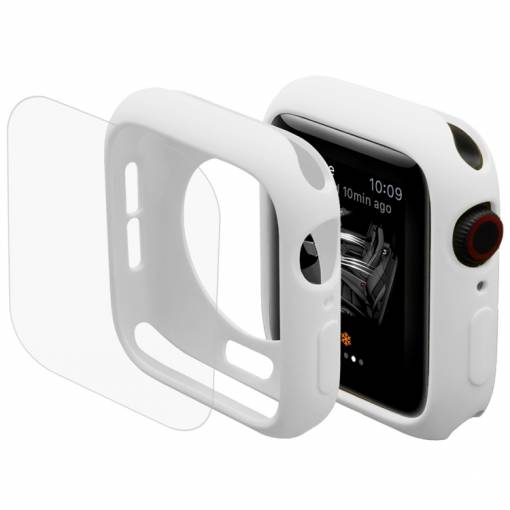 Foto - ENKAY Acoperire + sticlă pentru Apple Watch 40mm - Albă