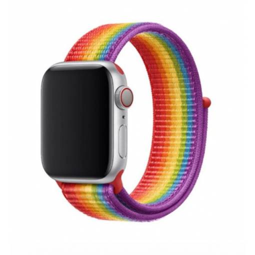 Foto - eses Bandă din nylon pentru Apple Watch - Dungă curcubeu 38mm, 40mm, 41mm