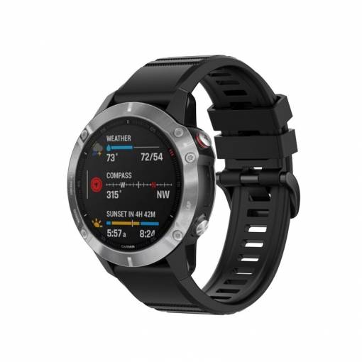 Foto - eses Curea sportivă din silicon pentru Garmin - Negru, QuickFit 26 mm