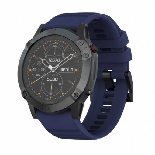 Foto - eses Curea sportivă din silicon pentru Garmin - Albastru închis, QuickFit 26 mm