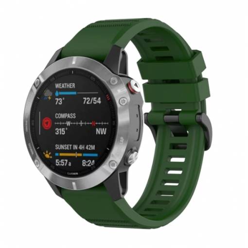 Foto - eses Brățară sportivă din silicon pentru Garmin - Verde închis, QuickFit 22 mm