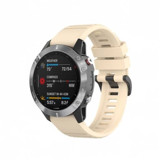 Foto - eses Brățară sportivă din silicon pentru Garmin - Bej, QuickFit 22 mm