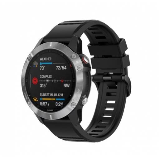 Foto - eses Brățară sportivă din silicon pentru Garmin - Negru, QuickFit 22 mm