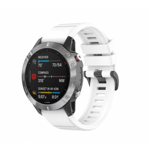 Foto - eses Brățară sportivă din silicon pentru Garmin - Alb, QuickFit 22 mm