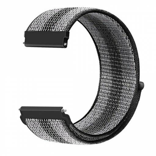 Foto - eses Brățară din nylon cu velcro - Negru cu dungi, 22 mm