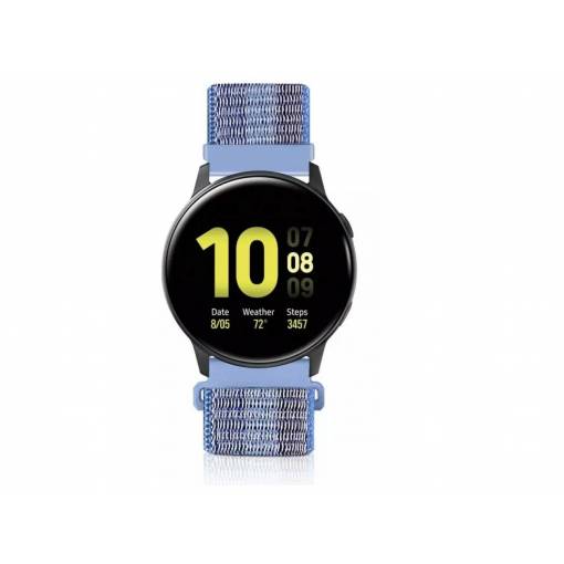 Foto - eses Brățară din nylon cu velcro - Albastru cu dungi, 22 mm