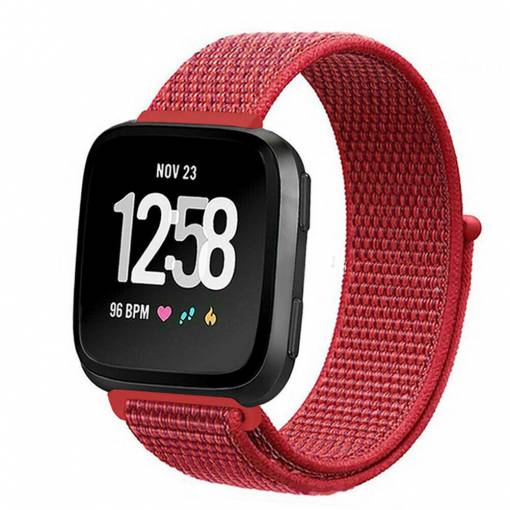 Foto - eses Brățară din nylon pentru Fitbit Versa - Roșu