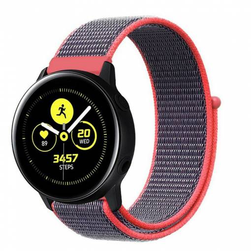 Foto - eses Curea din nailon cu velcro - Gri roz, 20 mm