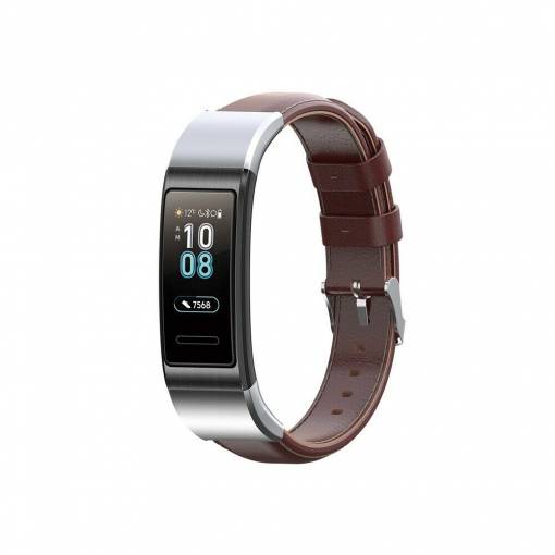 Foto - eses Kožený řemínek pro Huawei Band 3 Pro a 4 Pro - Hnědý