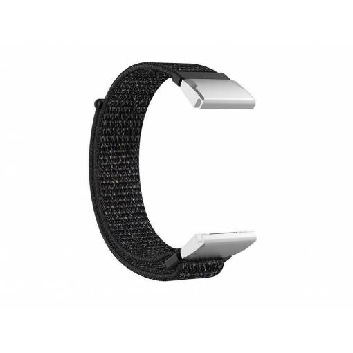 Foto - Curea din nailon eses pentru Garmin - Negru, Argintiu QuickFit 22 mm