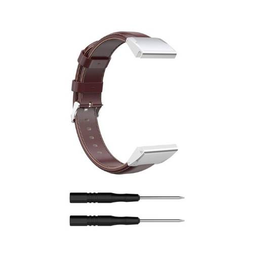 Foto - Brățară din piele pentru Garmin - Maro, QuickFit 22 mm