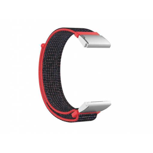 Foto - Brățară din nylon pentru Garmin - Roz deschis, Argintie QuickFit 26 mm