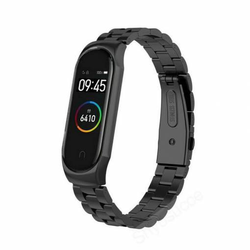 Foto - eses Brățară din metal pentru Xiaomi Mi Band 4 - Neagră