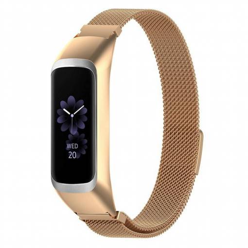 Foto - eses Brățară milaneză pentru Samsung Galaxy Fit E - Roz aurie