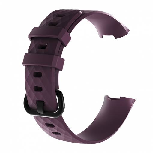 Foto - Curea din silicon eses pentru Fitbit Charge 3 și 4 - Mărimea S, violet închis