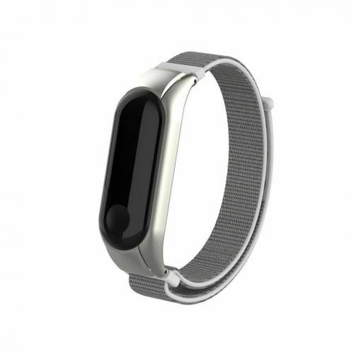 Foto - Brățară din nylon pentru Xiaomi Mi Band 3 și Xiaomi Mi Band 4 - Gri deschis