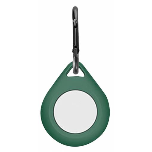 Foto - Husa din silicon eses AirTag cu carabina - Verde